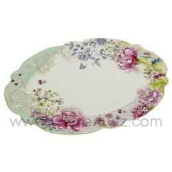 Plat ovale dcor chinoiserie