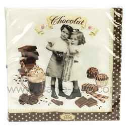 Paquet de 20 serviettes décor Chocolatine