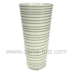 Vase blanc filet noir