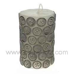 Bougie pilier bouton blanc