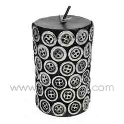 Bougie pilier bouton noir PM