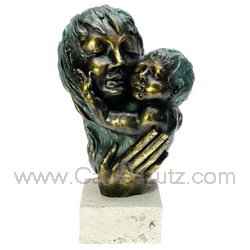 Sculpture en materiaux composite patiné bronze Attachement de Andres Gomez hauteur 33 cm