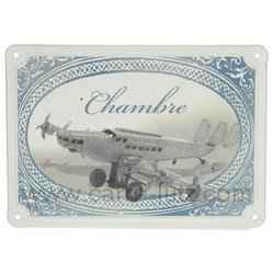 Plaque de porte chambre avion
