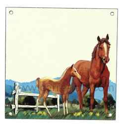 Plaque émaillée cheval