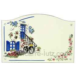 Plaque émaillée volet bleu