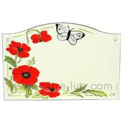Plaque émaillée coquelicot