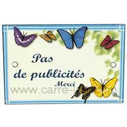 Plaque émaillée pas de pub