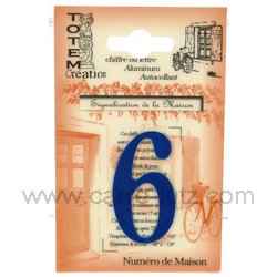 Chiffre n° 6 bleu