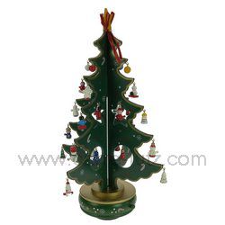 Sapin de Noël vert en bois 39 cm