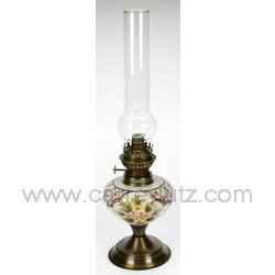 LAMPE A PETROLE FLEURS
