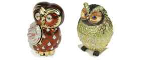 Petite boite � bijoux en email d�cor chouette