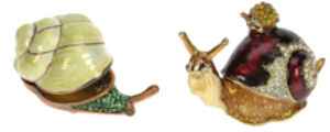 Petite boite � bijoux en �mail d�cor escargot