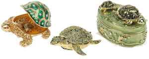 Petite boite � bijoux en �mail d�cor tortue